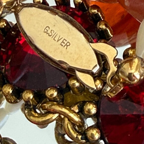 Gobs of Vintage jewelry with Beveled Mirror Vanity/Dresser Tray - Picture 9 of 17